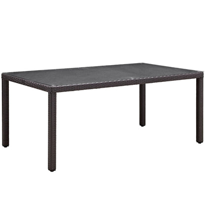 Convene Seven PCS Outdoor Patio Dining Set, Orange, Rattan 10599