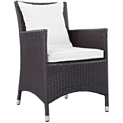 Convene Seven PCS Outdoor Patio Dining Set, White, Rattan 10603
