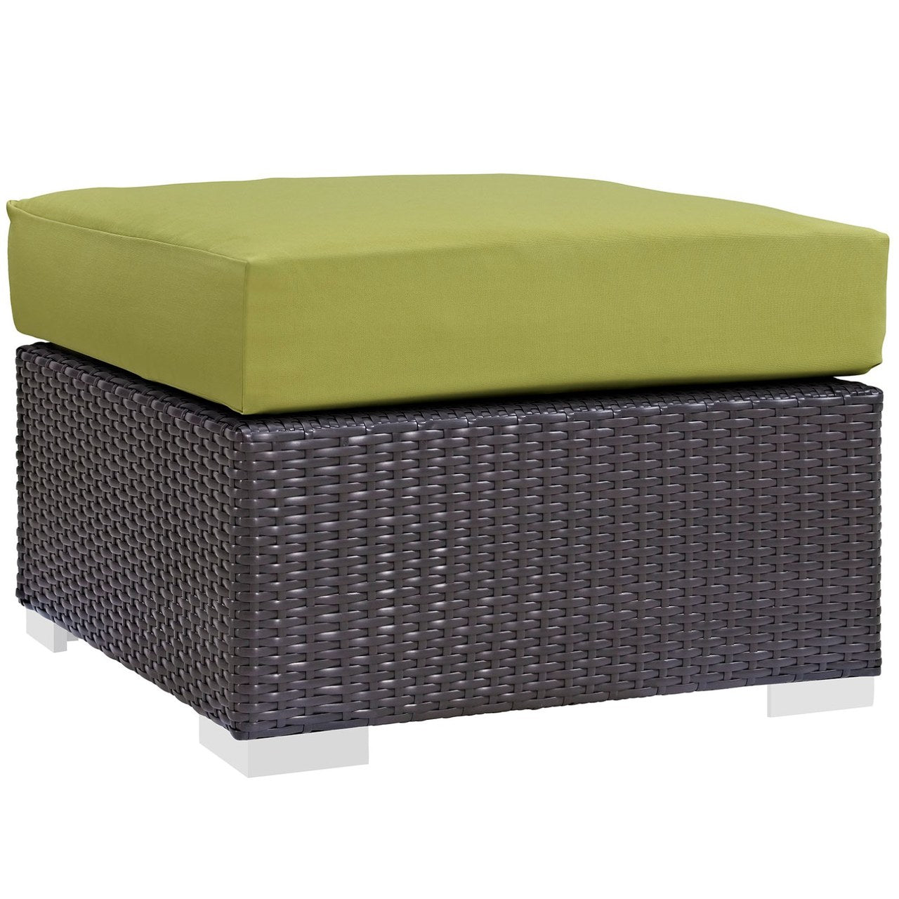 Convene Five PCS Outdoor Patio Sectional Set, Green, Rattan 10614