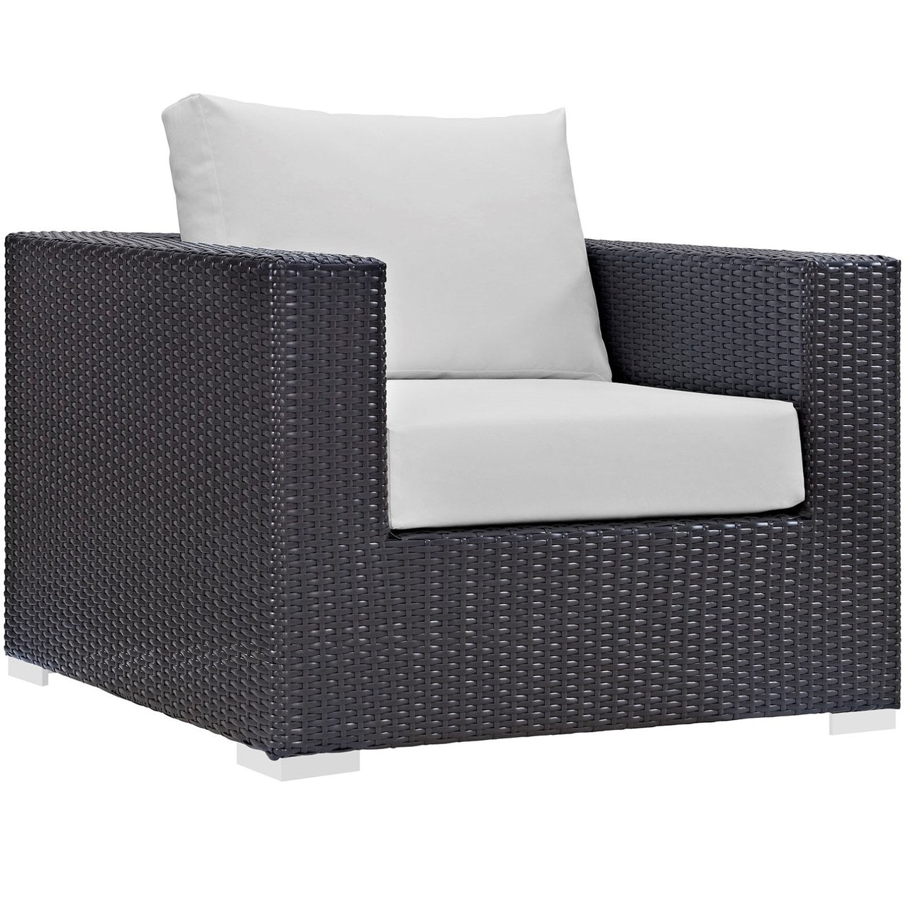 Convene Eight PCS Outdoor Patio Sectional Set, White, Rattan 10631