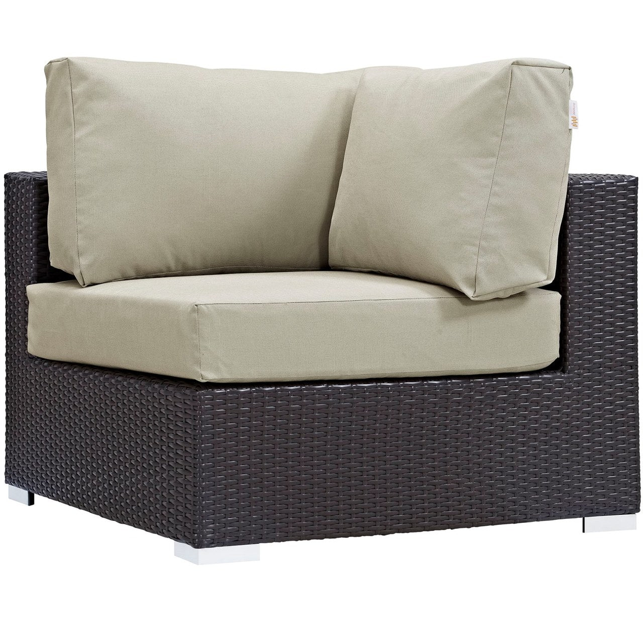 Convene Eight PCS Outdoor Patio Sectional Set, Beige, Rattan 10632