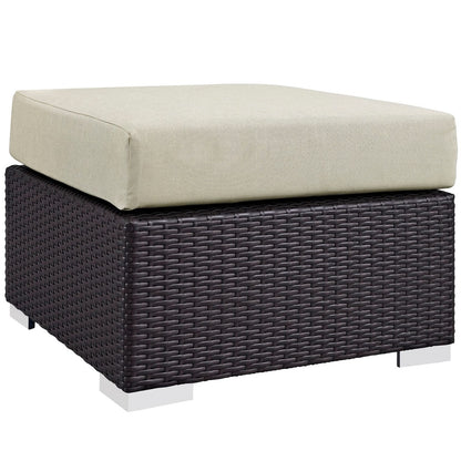 Convene Eight PCS Outdoor Patio Sectional Set, Beige, Rattan 10632