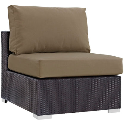 Convene Eight PCS Outdoor Patio Sectional Set, Brown, Rattan 10633