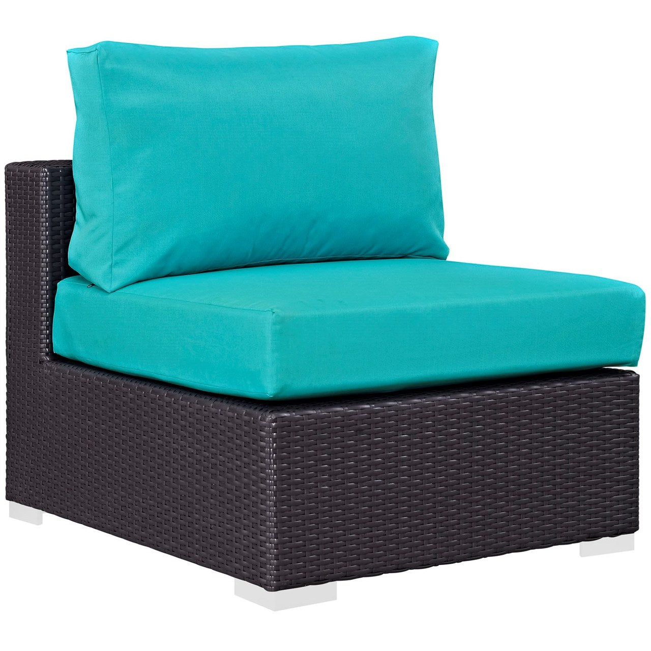 Convene Eight PCS Outdoor Patio Sectional Set, Blue, Rattan 10637
