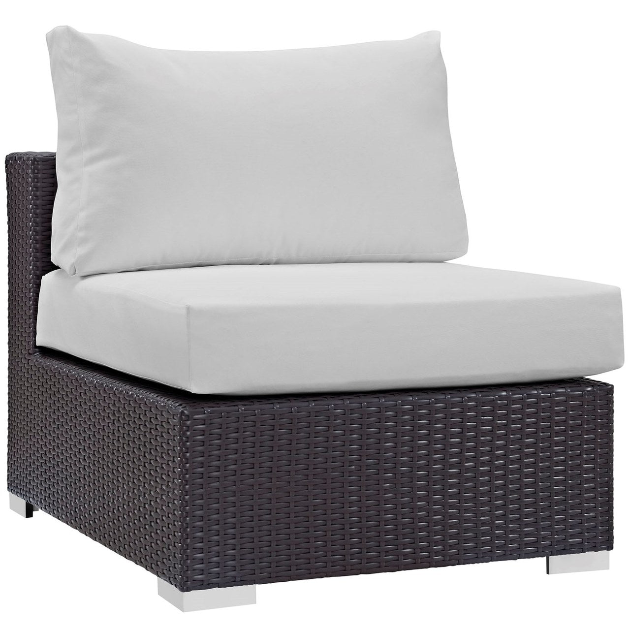 Convene Nine PCS Outdoor Patio Sectional Set, White, Rattan 10666