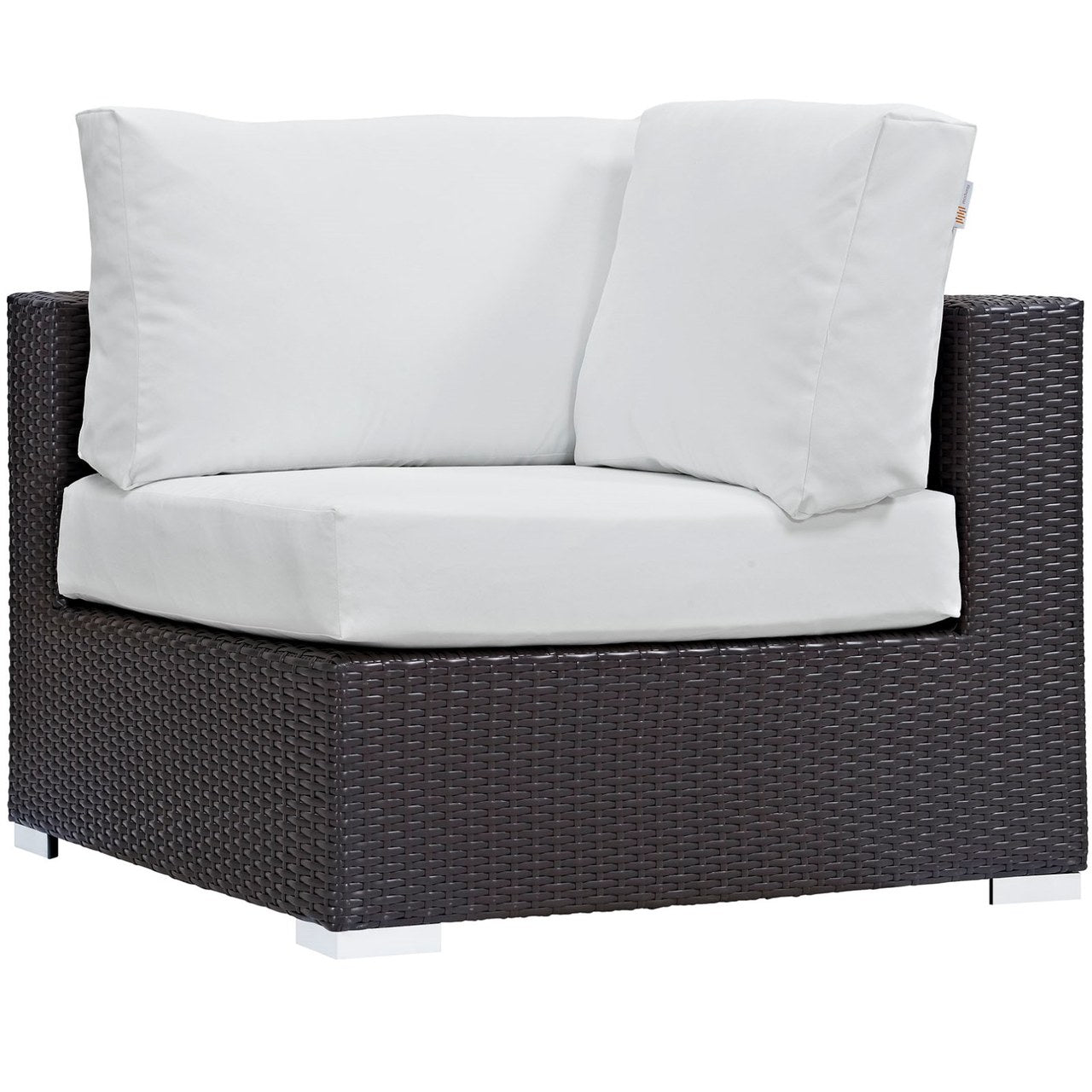 Convene Nine PCS Outdoor Patio Sectional Set, White, Rattan 10666