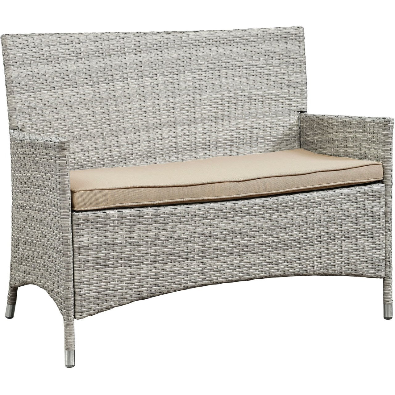 Bridge Four PCS Outdoor Patio Patio Conversation Set, Beige, Rattan 10669