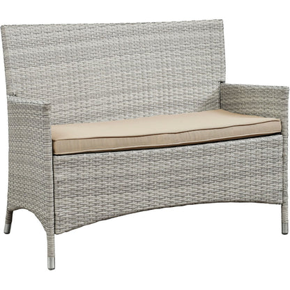 Bridge Four PCS Outdoor Patio Patio Conversation Set, Beige, Rattan 10669