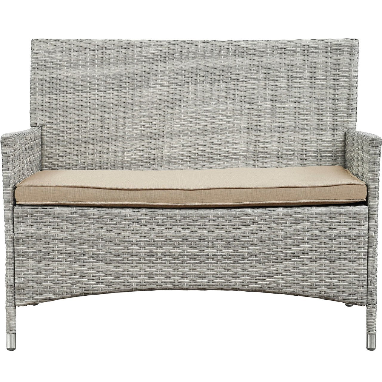 Bridge Four PCS Outdoor Patio Patio Conversation Set, Beige, Rattan 10669