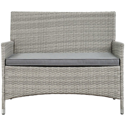 Bridge Four PCS Outdoor Patio Patio Conversation Set, Grey, Rattan 10670