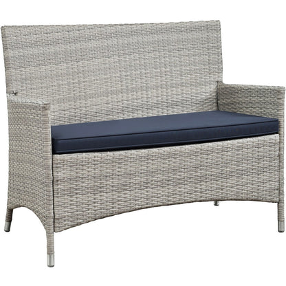 Bridge Four PCS Outdoor Patio Patio Conversation Set, Navy, Rattan 10671