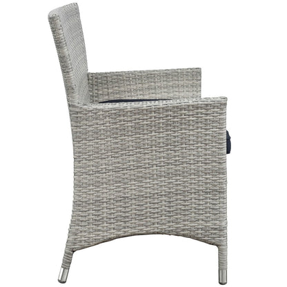 Bridge Four PCS Outdoor Patio Patio Conversation Set, Navy, Rattan 10671