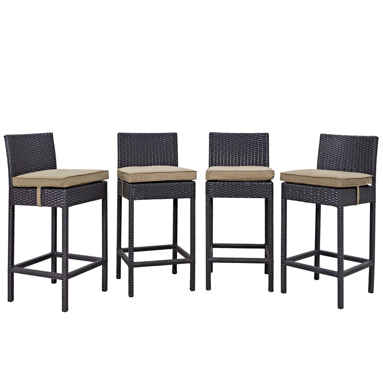 Convene Four PCS Outdoor Patio Pub Set, Brown, Rattan 10692