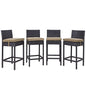 Convene Four PCS Outdoor Patio Pub Set, Brown, Rattan 10692