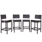 Convene Four PCS Outdoor Patio Pub Set, White, Rattan 10697