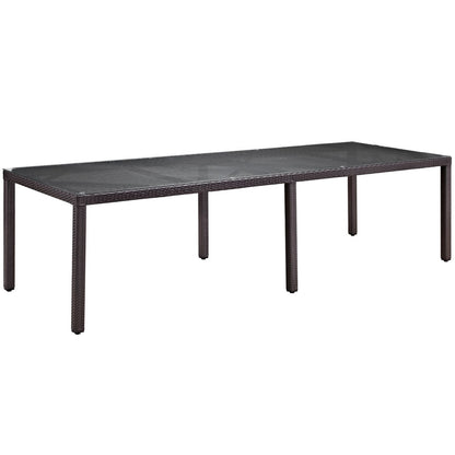 Convene Eleven PCS Outdoor Patio Dining Set, Orange, Rattan 10700