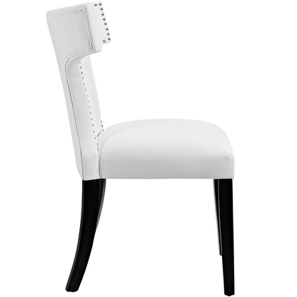 Curve Vinyl Dining Chair, White, Faux Leather 10706