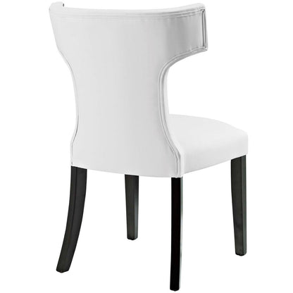 Curve Vinyl Dining Chair, White, Faux Leather 10706