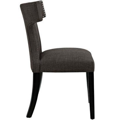 Curve Fabric Dining Chair, Brown, Fabric 10709