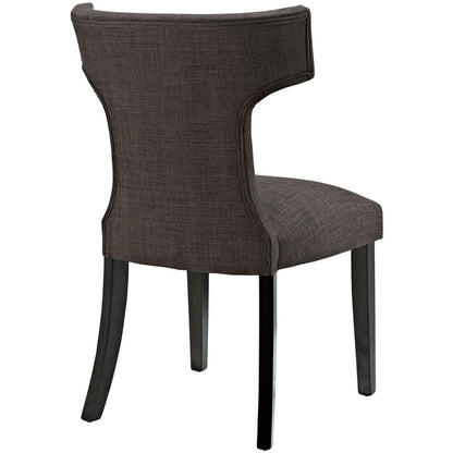 Curve Fabric Dining Chair, Brown, Fabric 10709