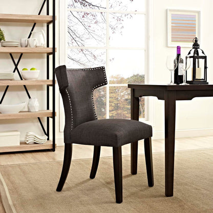 Curve Fabric Dining Chair, Brown, Fabric 10709
