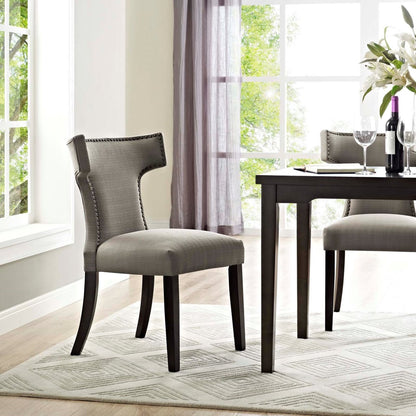 Curve Fabric Dining Chair, Grey, Fabric 10710