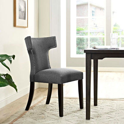 Curve Fabric Dining Chair, Grey, Fabric 10712