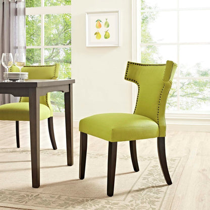 Curve Fabric Dining Chair, Green, Fabric 10717