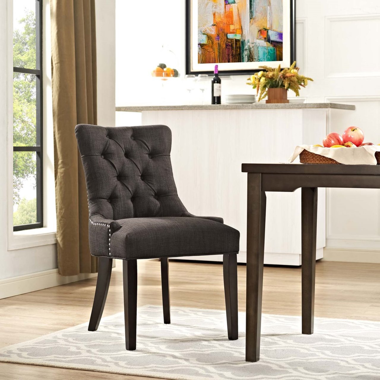 Regent Fabric Dining Chair, Brown, Fabric 10722