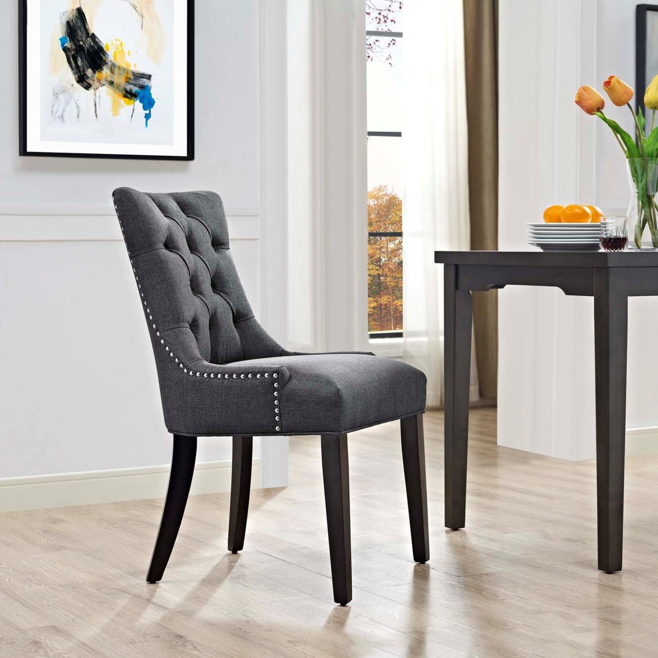 Regent Fabric Dining Chair, Grey, Fabric 10725