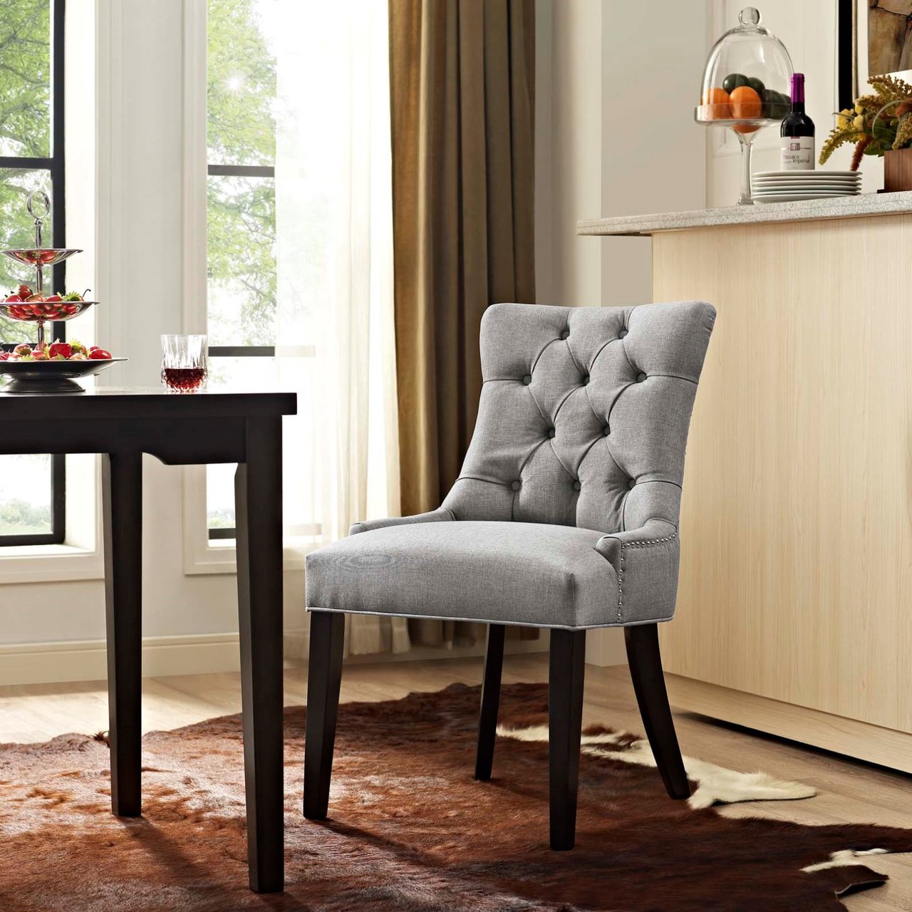 Regent Fabric Dining Chair, Grey, Fabric 10727