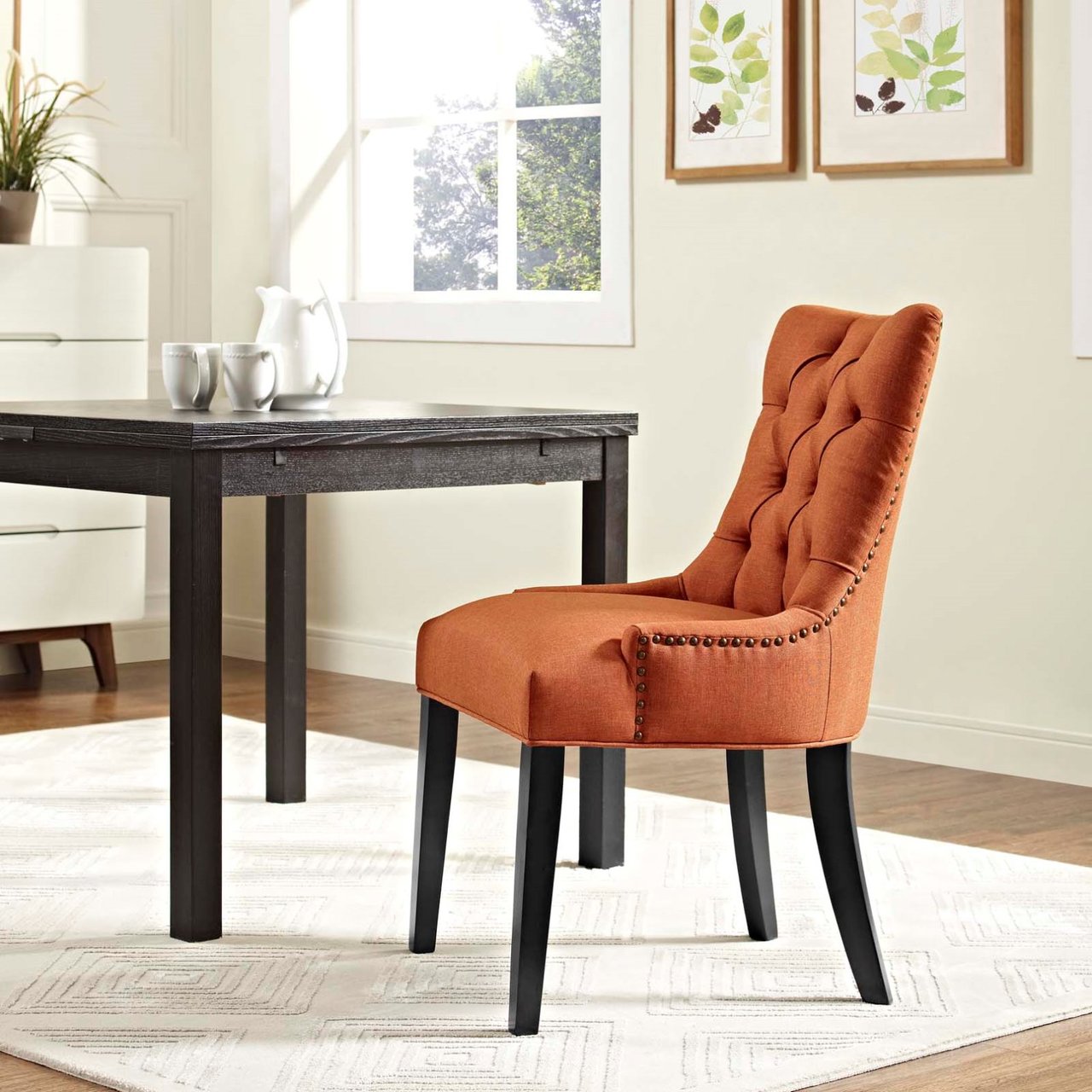 Regent Fabric Dining Chair, Orange, Fabric 10728