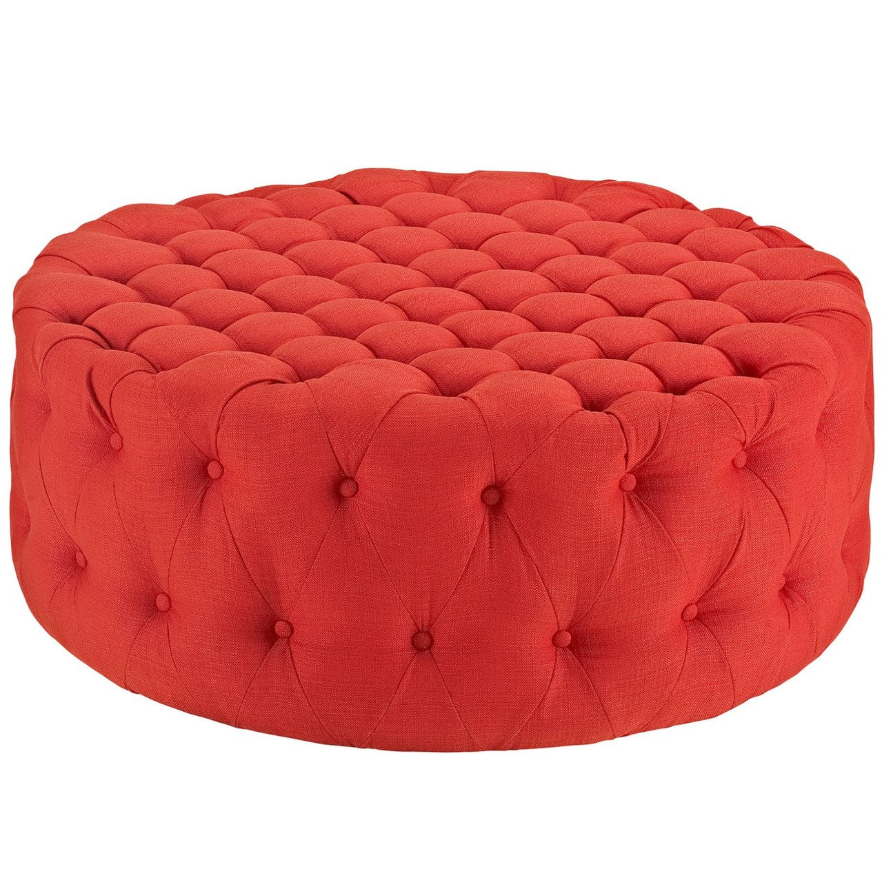 Amour Upholstered Fabric Ottoman, Red, Fabric 10733