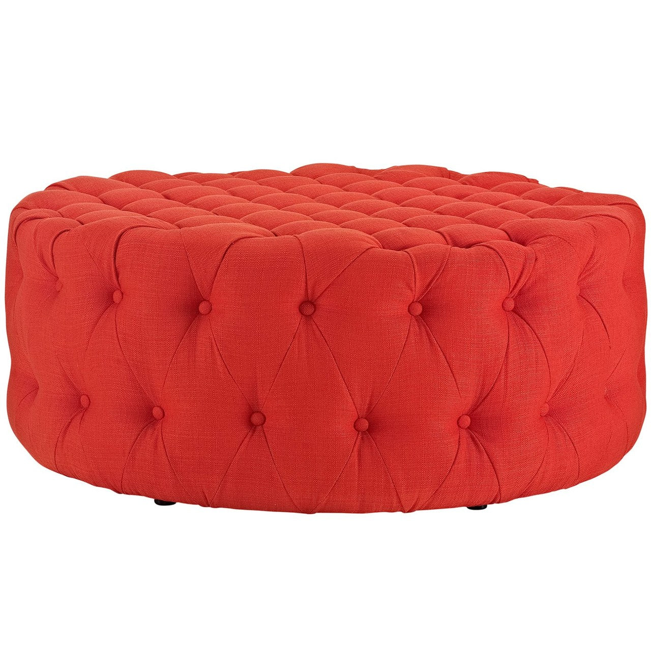 Amour Upholstered Fabric Ottoman, Red, Fabric 10733