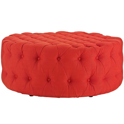 Amour Upholstered Fabric Ottoman, Red, Fabric 10733