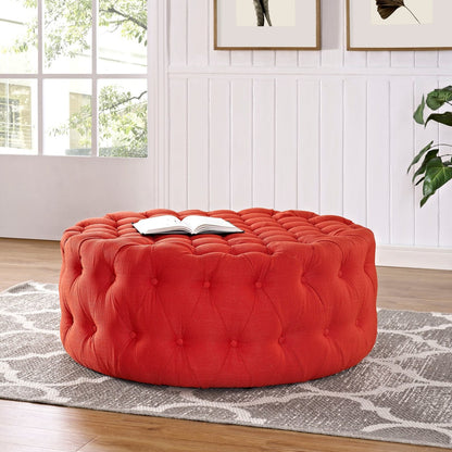 Amour Upholstered Fabric Ottoman, Red, Fabric 10733