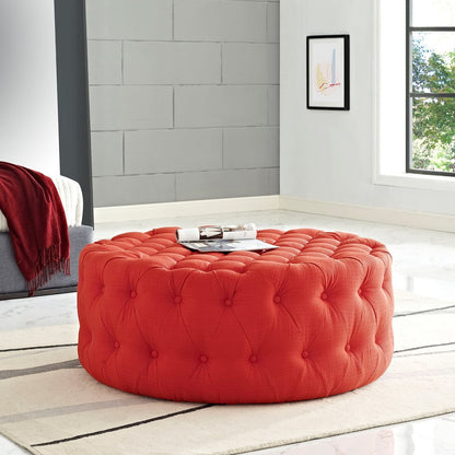 Amour Upholstered Fabric Ottoman, Red, Fabric 10733