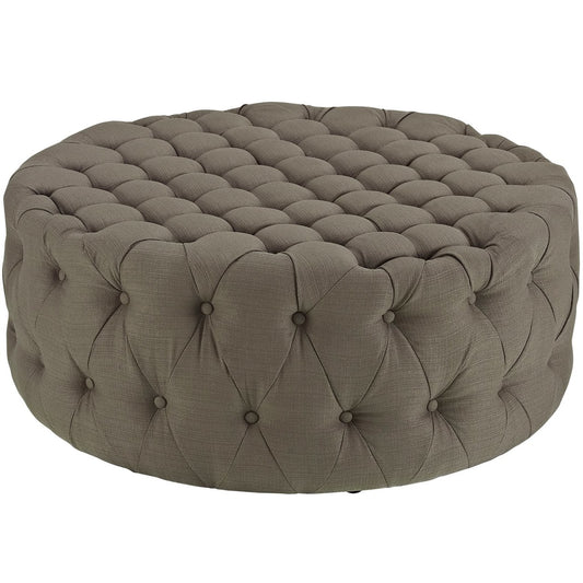 Amour Upholstered Fabric Ottoman, Grey, Fabric 10737