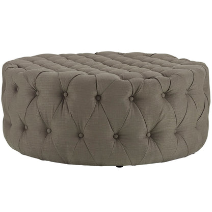 Amour Upholstered Fabric Ottoman, Grey, Fabric 10737
