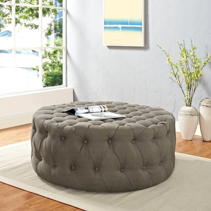 Amour Upholstered Fabric Ottoman, Grey, Fabric 10737