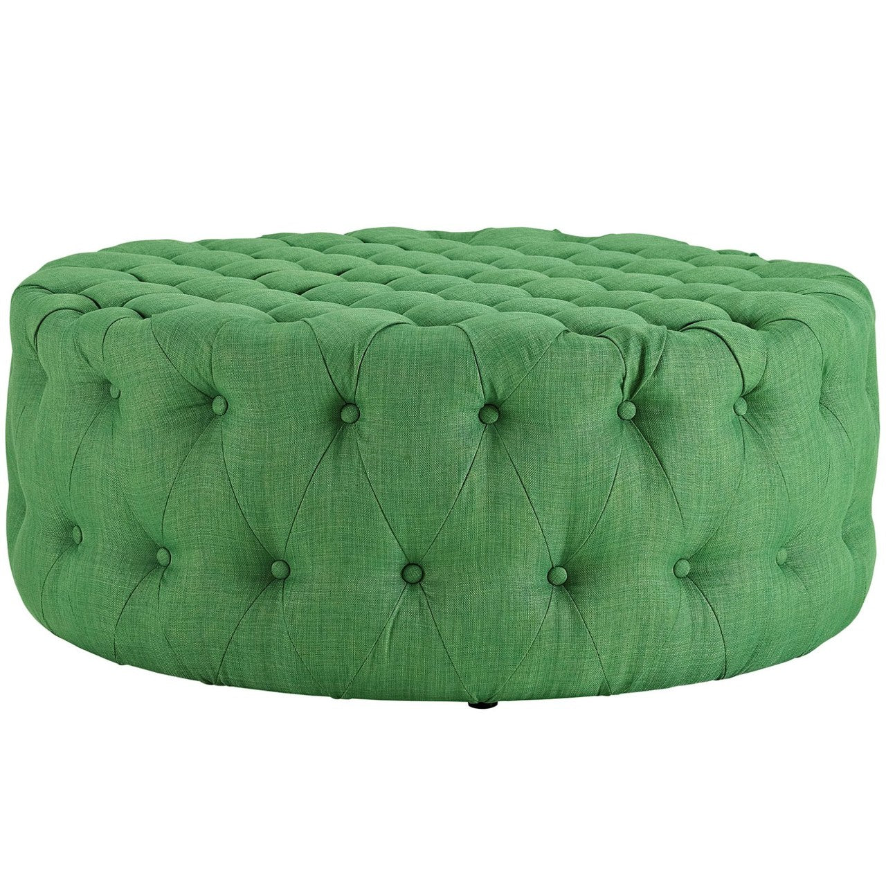 Amour Upholstered Fabric Ottoman, Green, Fabric 10738