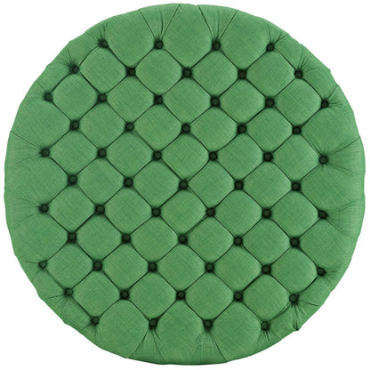 Amour Upholstered Fabric Ottoman, Green, Fabric 10738
