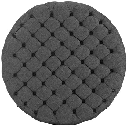 Amour Upholstered Fabric Ottoman, Grey, Fabric 10739