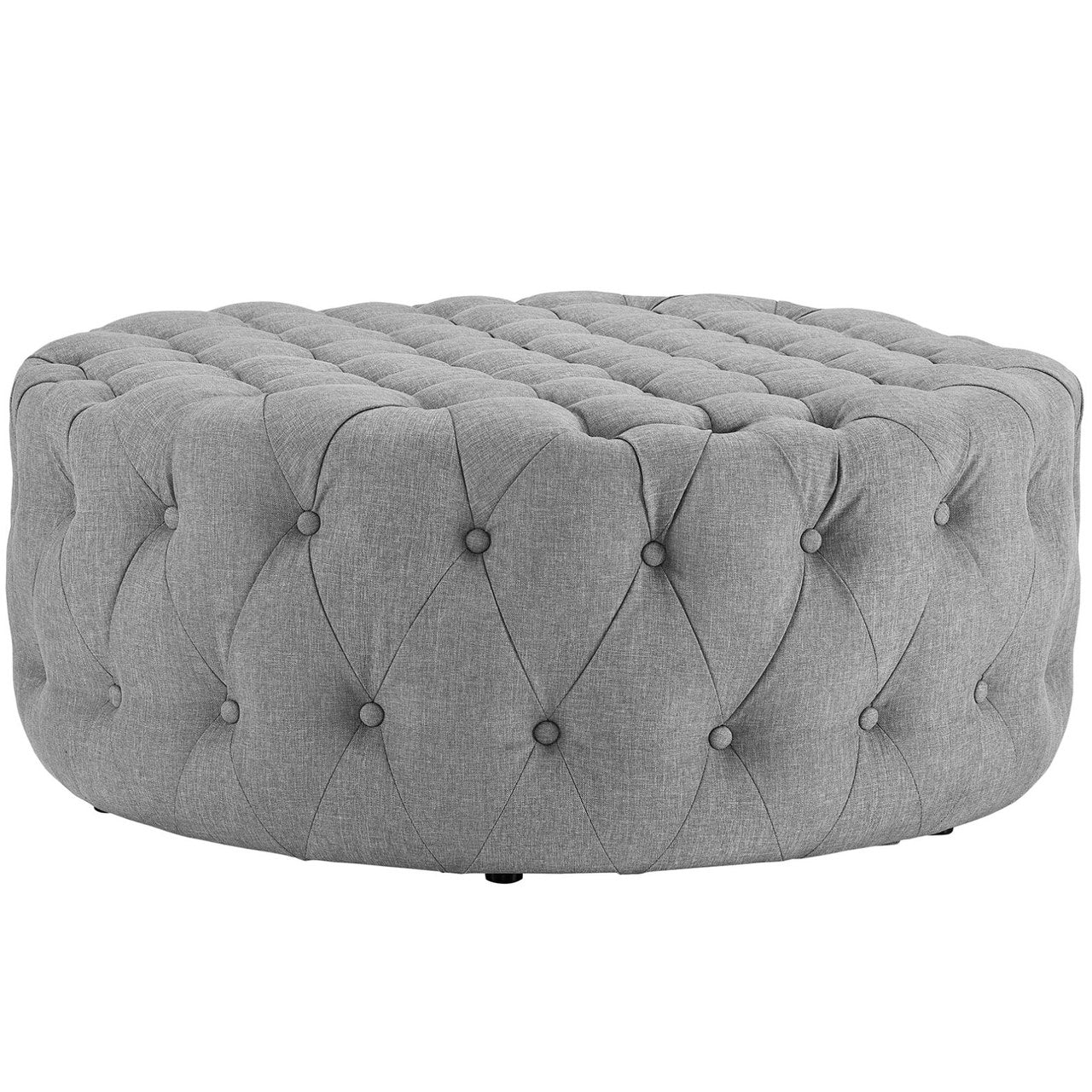 Amour Upholstered Fabric Ottoman, Grey, Fabric 10741