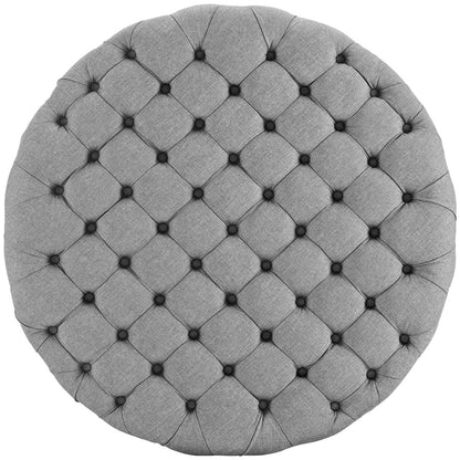 Amour Upholstered Fabric Ottoman, Grey, Fabric 10741