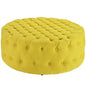 Amour Upholstered Fabric Ottoman, Yellow, Fabric 10744