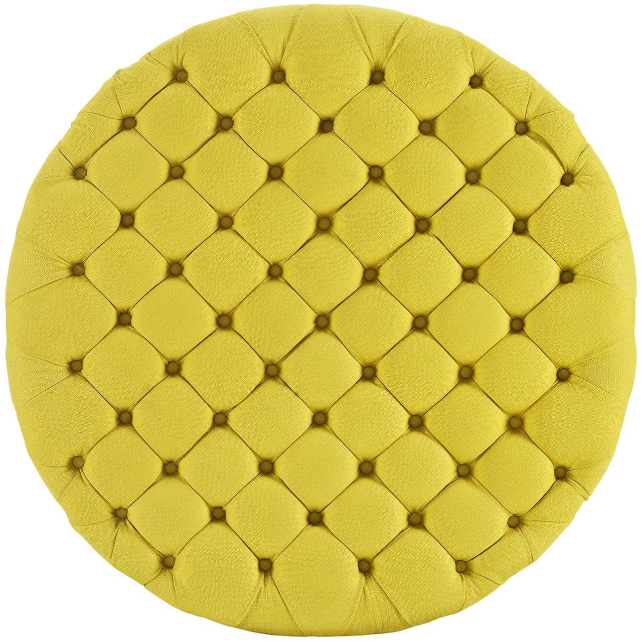 Amour Upholstered Fabric Ottoman, Yellow, Fabric 10744