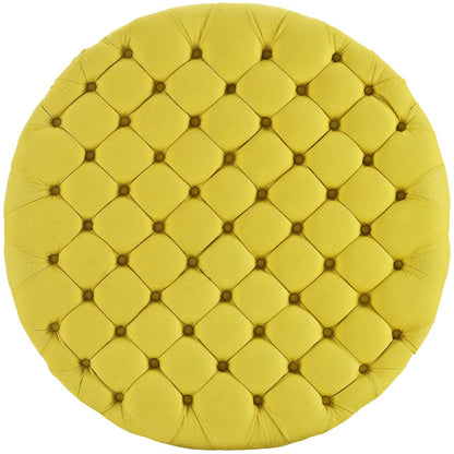 Amour Upholstered Fabric Ottoman, Yellow, Fabric 10744