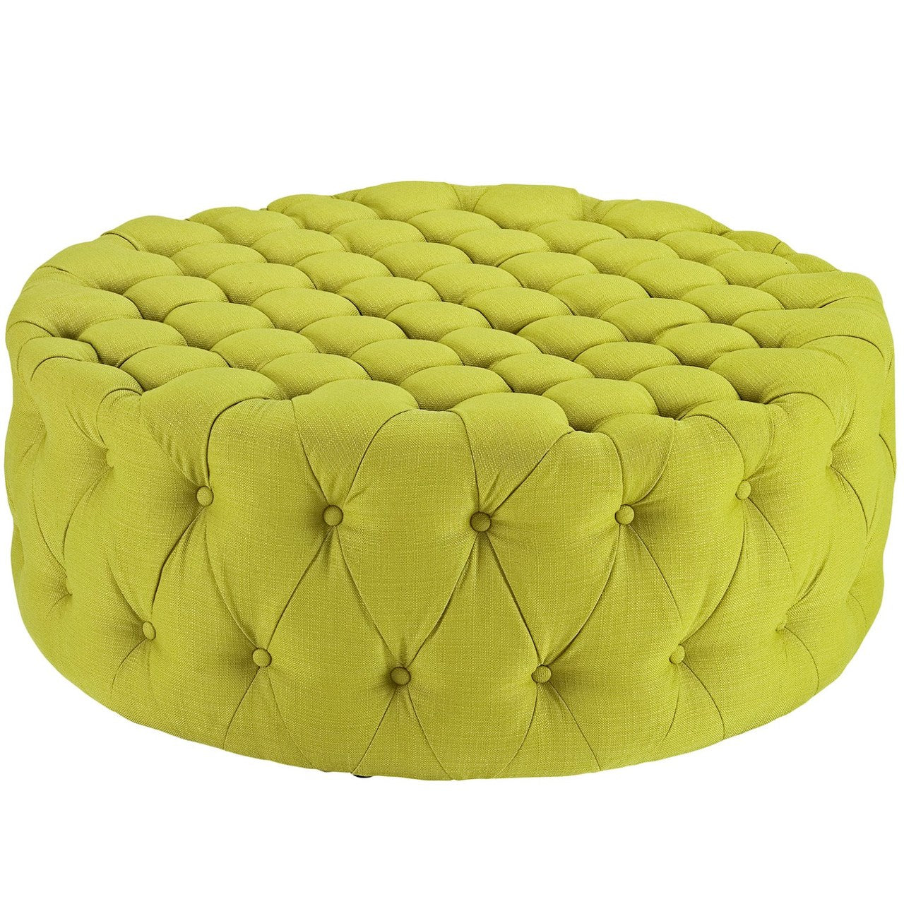 Amour Upholstered Fabric Ottoman, Green, Fabric 10746