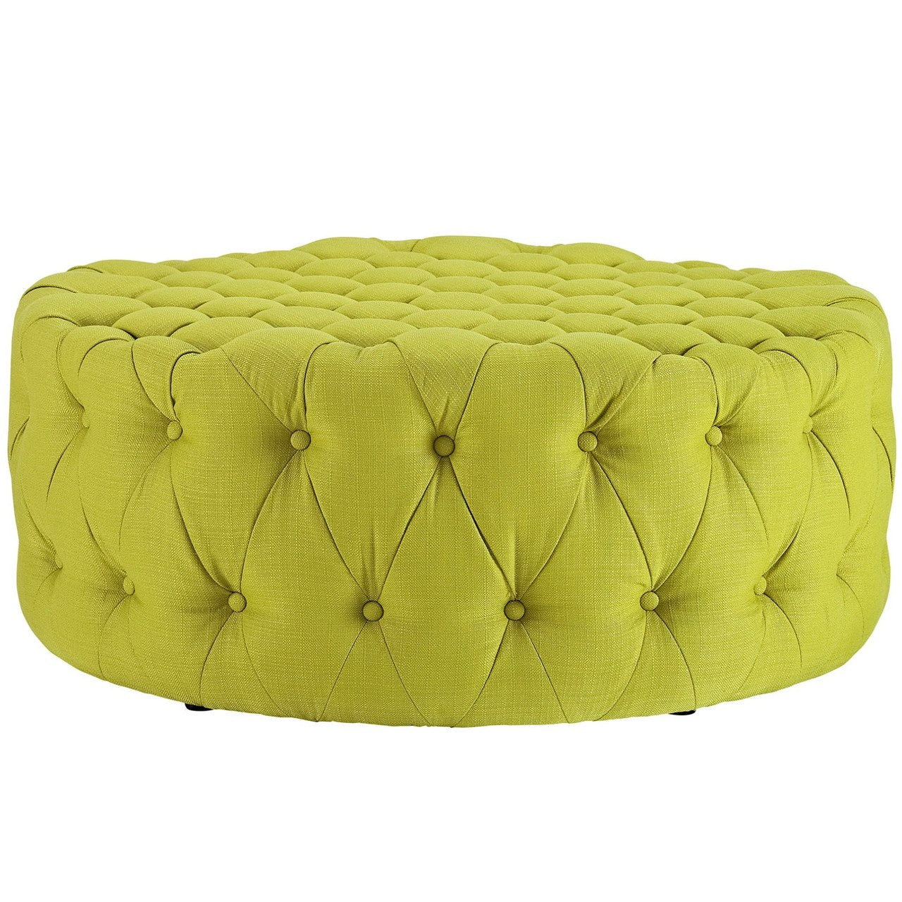Amour Upholstered Fabric Ottoman, Green, Fabric 10746